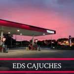 Estación de servicio EDS CAJUCHES de Texaco en Villavicencio al atardecer.