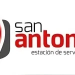 Logo de la estación de servicio San Antonio, distribuidora de gasolina y diésel.