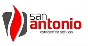 Logo de la estación de servicio San Antonio, distribuidora de gasolina y diésel.